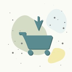  shopping cart icon. Vector illustration cart on multicolored background.