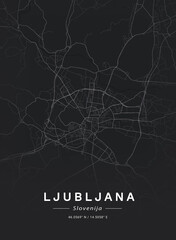 Map of Ljubljana, Slovenia