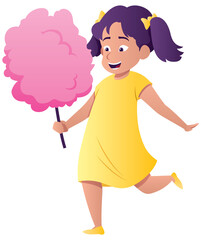 Cotton Candy Girl on White