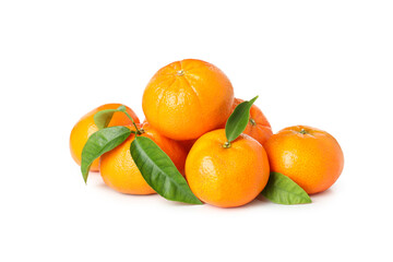 Fresh tasty mandarins isolated on white background