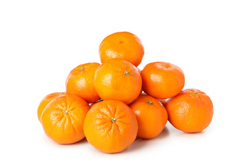 Fresh tasty mandarins isolated on white background