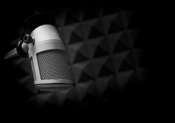 Background with a professional microphone