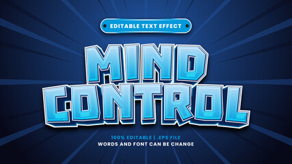 Mind control editable text effect in modern 3d style