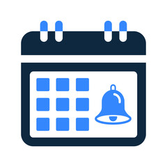 Bell, calendar, notification icon. Simple editable vector illustration.