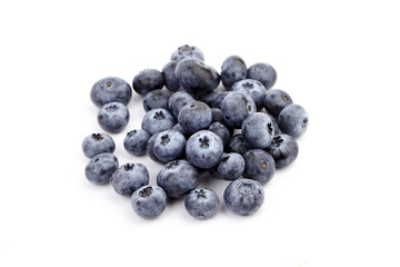 Fresh blueberries isolated on white