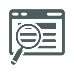 Search, web, details icon. Gray vector graphics.