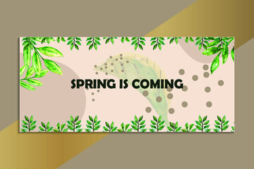 Spring is coming banner template