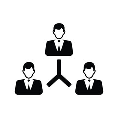 Teamwork, hierarchy icon. Black vector graphics.