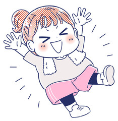 運動するポジティブな女性