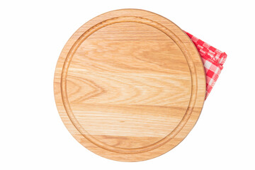 Wooden cutting board isolated on a white background