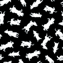 Fototapeta na wymiar Seamless pattern with cute dog illustrations,