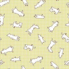 Fototapeta premium Seamless pattern with cute dog illustrations,