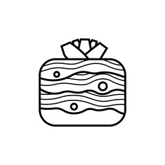 Root crop. Icon of celery with pattern on white