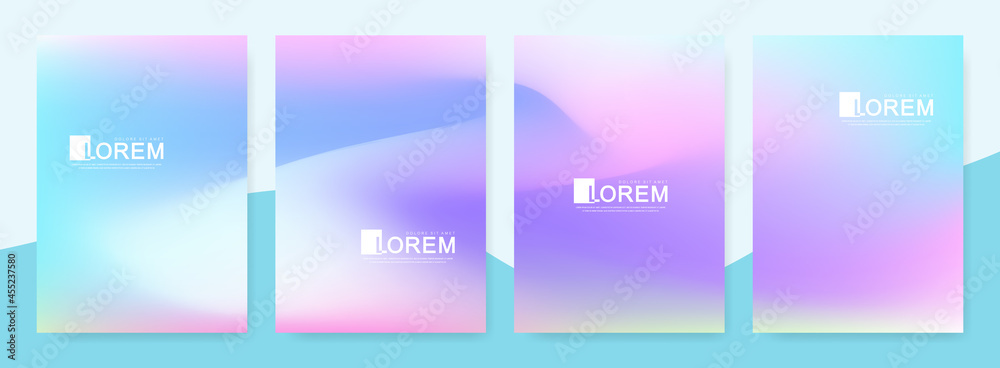 Poster trendy abstract mockup pastel colorful gradient art holographic templates in a4 size. suitable for p