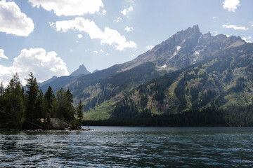 Grand Teton National Park.
Portion of a view of Jenny Lake in Grand Teton National Park.