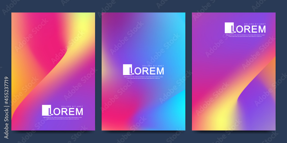 Poster trendy abstract colorful gradient art holographic templates in a4 size. suitable for posts, banners 