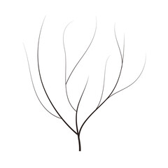 bald handdraw  tree  vector illustration element for game design. winter tree without crown. dead tree
