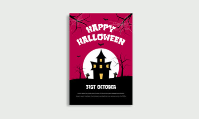 Happy Halloween Flyer Design Template.
Halloween Party flyer