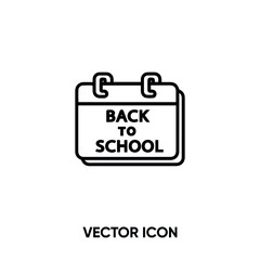 Back to school vector icon. Modern, simple flat vector illustration for website or mobile app.Calendar symbol, logo illustration. Pixel perfect vector graphics	