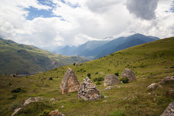 Fototapeta na wymiar Donifar-Lezgorsk necropolis - the largest necropolis in the Caucasus