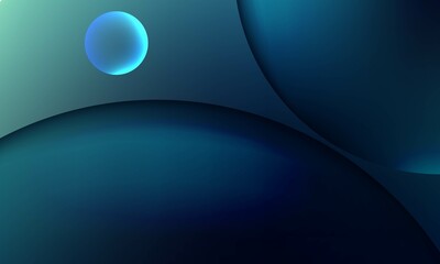 Three dimensional world dark blue circle background The background is like light and dark.