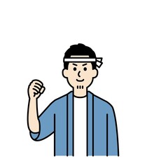 大工さんのイラスト上半身