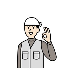 大工さんのイラスト上半身