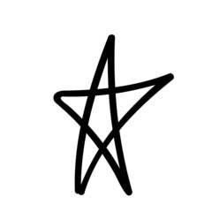 handdraw doodle star single object. vector element