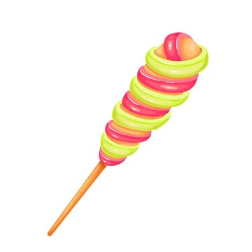 Osmanli macunu, traditional Turkish spiral candy vector illustration.