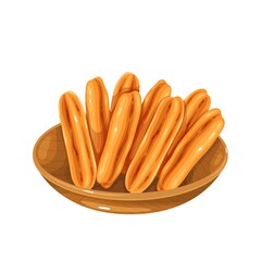Youtiao Chinese cruller. Chinese deep-fried dough stick vector illustration.