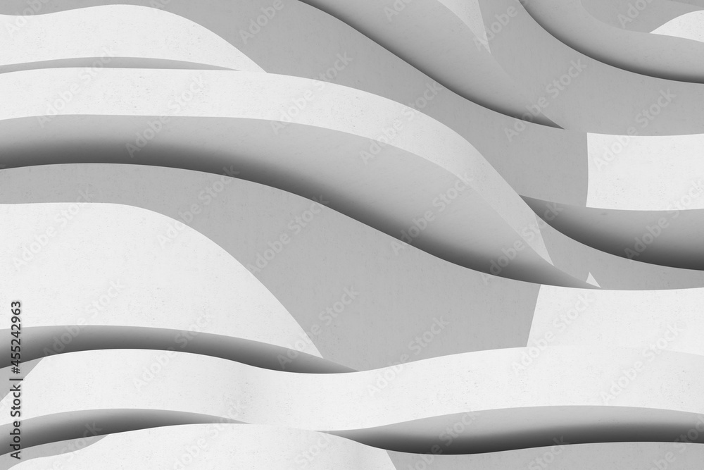 Leinwandbilder abstract white circular architecture, concave and convex, curve building. 3d rendering.