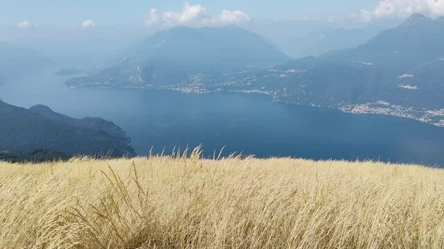 Landscape of Lake Como in a windy day