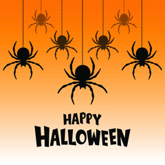 Halloween background. Vector illustration. Follow other spiders patterns in my collection.
