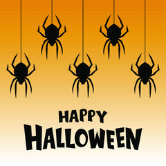 Halloween background. Vector illustration. Follow other spiders patterns in my collection.