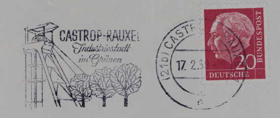 briefmarke stamp vintage retro alt old gestempelt used frankiert cancel papier paper post slogan...