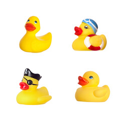 Four rubber ducks