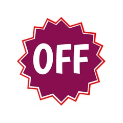 Offer web icon 3d. An isolated label, sticker graphic in pink star in white letters. Business advertising and finance promotion