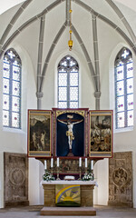 Altar einer evangelischen Kirche, Glaube, Religion