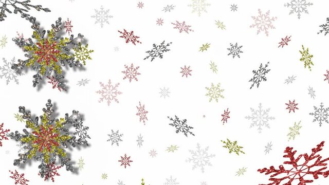  beautiful Christmas background with colorful snowflakes on a shiny background