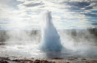 Eruption of Strokkur Geyser, Iceland