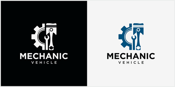 Mechanical technology logo, automotive logo symbol Vector illustration of piston logo. piston spare parts