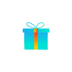 present box, Gift package icon in gradient color style, isolated on white background 
