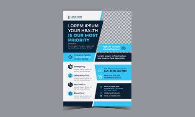 Medical and Healthcare Service Flyer Design Template	
