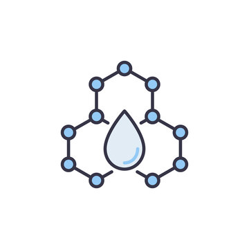 Water Drop with Molecule vector concept blue modern icon