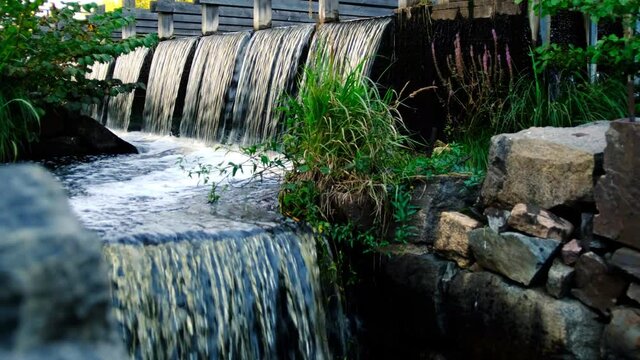 Waterfall from an old watermill located in Forsmark  Sweden