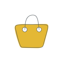 Purse shopping icon, Shopping bag icon in color icon, isolated on white background 