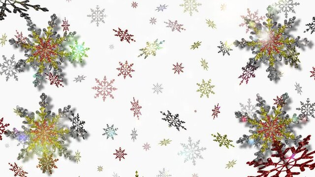  beautiful Christmas background with colorful snowflakes on a shiny background