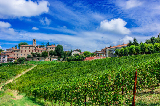 View of Neive in the Province of Cuneo, Piedmont, Italy