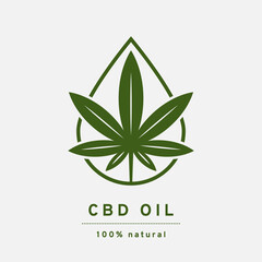 CBD oil icon. Cannabis herb, vector illustration, EPS 10