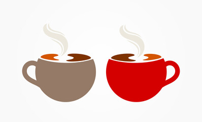 Coffee cups icons. Vector illustration.